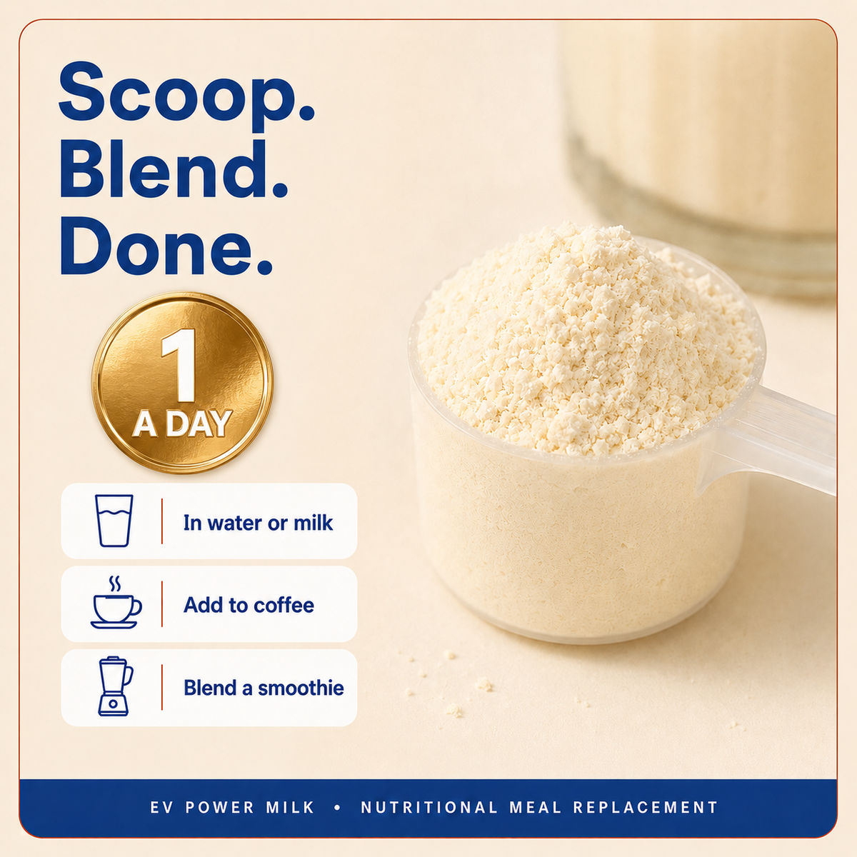 EV Power Milk — Daily Vitality Shake for Strength, Energy & Healthy Aging