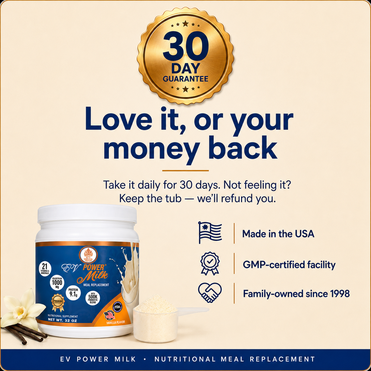 EV Power Milk — Daily Vitality Shake for Strength, Energy & Healthy Aging